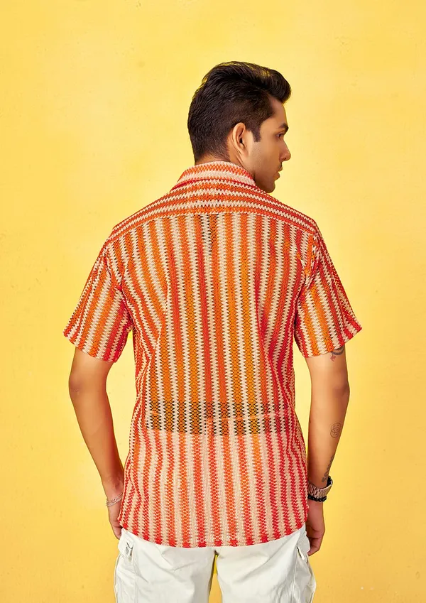 Orange_Premium_Solid_Cotton_Blend_Casual_Shirt_For_Men
