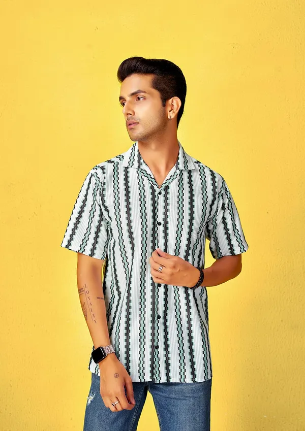 Knitted_Premium_Printed_Cotton_Blend_Casual_Shirt_For_Men