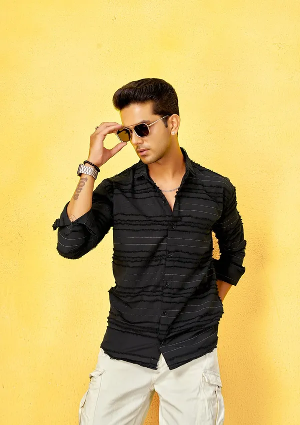 Black_Premium_Solid_Cotton_Blend_Casual_Shirt_For_Men
