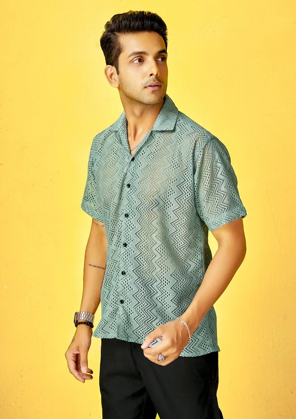 Olive_Premium_Solid_Cotton_Blend_Casual_Shirt_For_Men