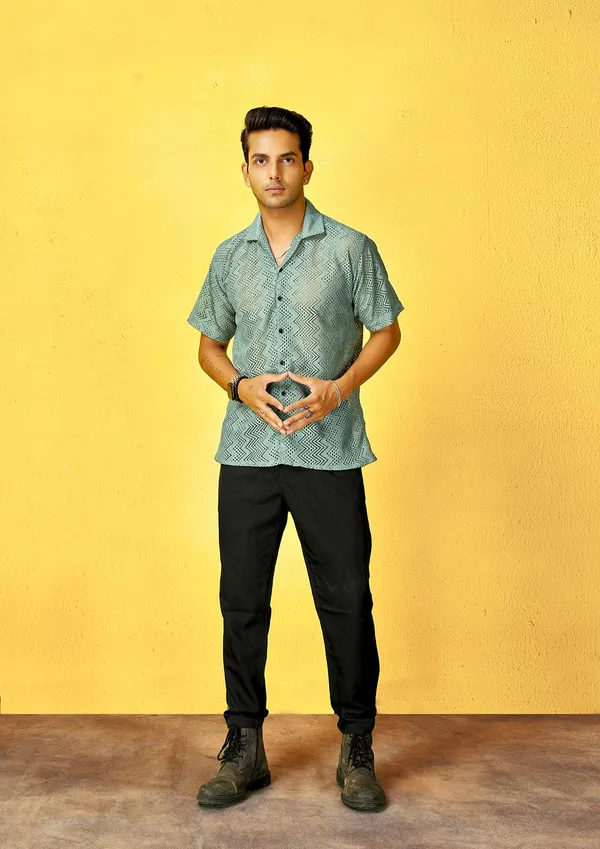 Olive_Premium_Solid_Cotton_Blend_Casual_Shirt_For_Men