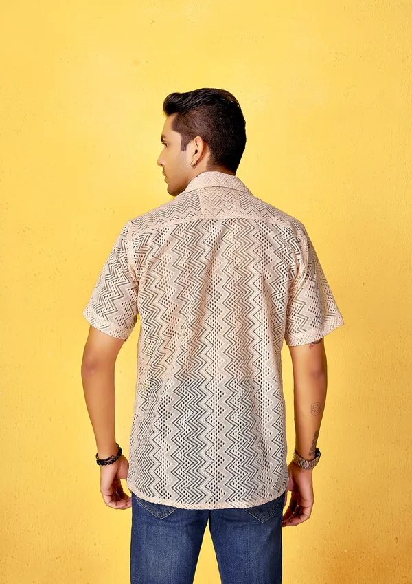 Light_Orange_Premium_Solid_Cotton_Blend_Casual_Shirt_For_Men