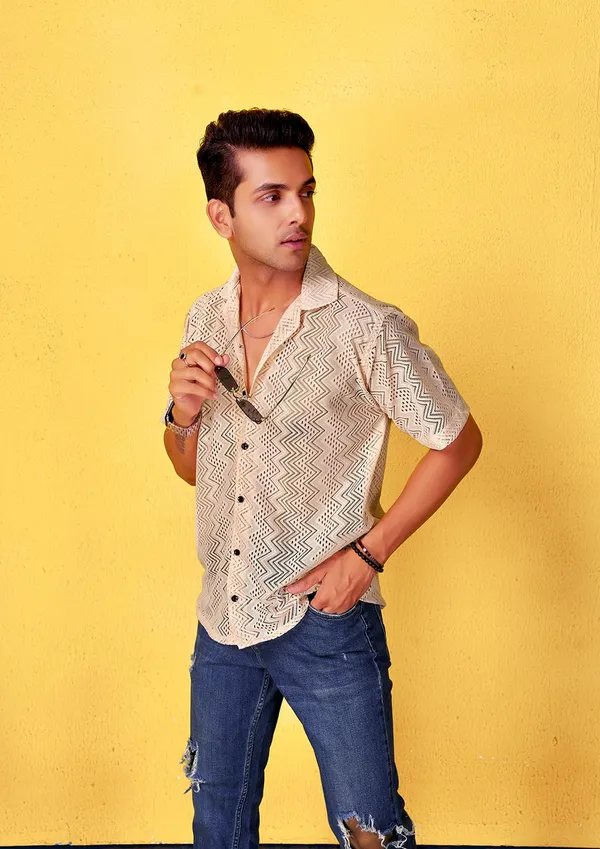 Light_Orange_Premium_Solid_Cotton_Blend_Casual_Shirt_For_Men