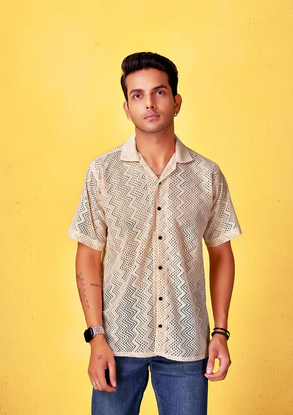 Light_Orange_Premium_Solid_Cotton_Blend_Casual_Shirt_For_Men