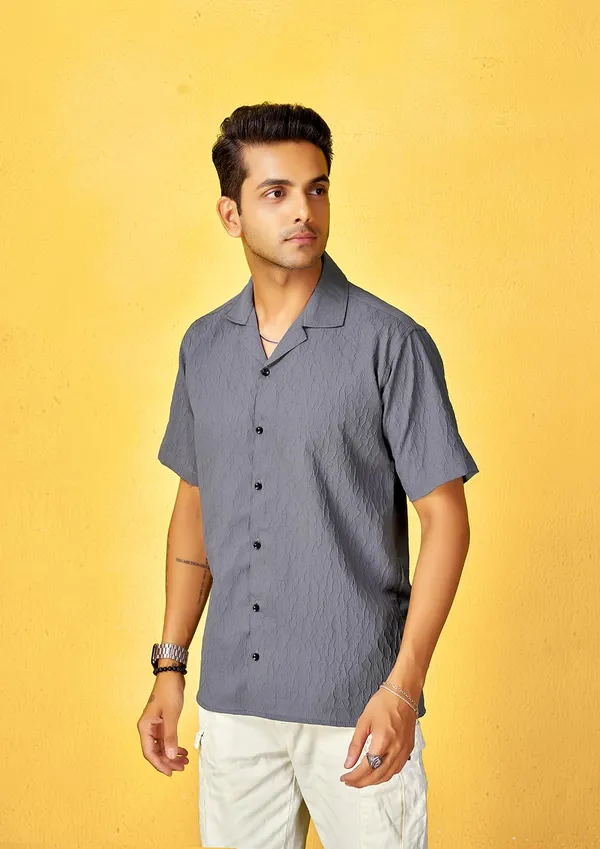 Stone_Grey_Premium_Solid_Cotton_Blend_Casual_Shirt_For_Men