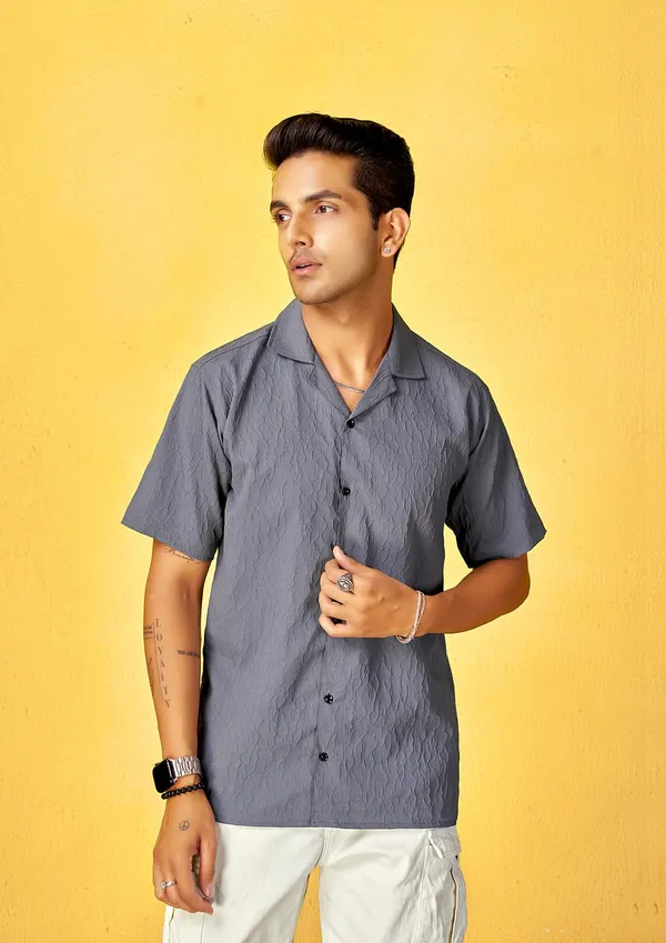 Stone_Grey_Premium_Solid_Cotton_Blend_Casual_Shirt_For_Men