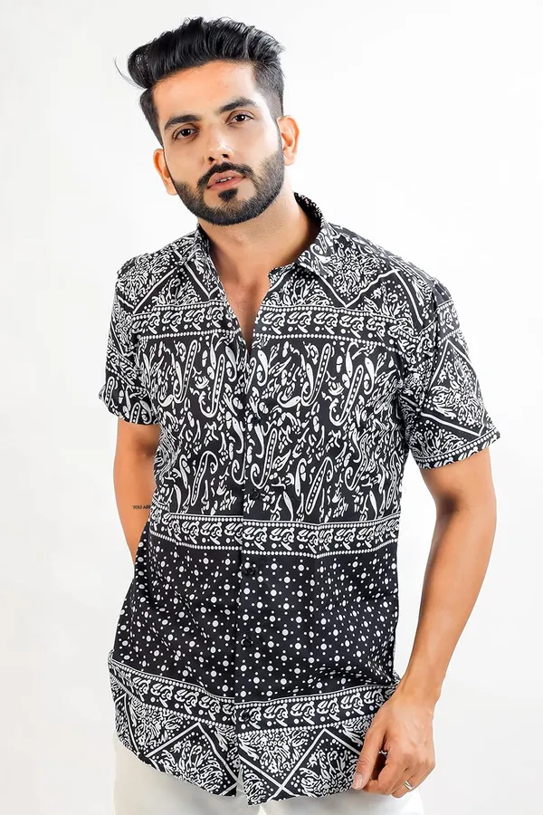 Black_Premium_Printed_Cotton_Blend_Casual_Shirt_For_Men