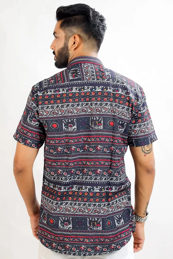 Dark_Blue_Premium_Printed_Cotton_Blend_Casual_Shirt_For_Men