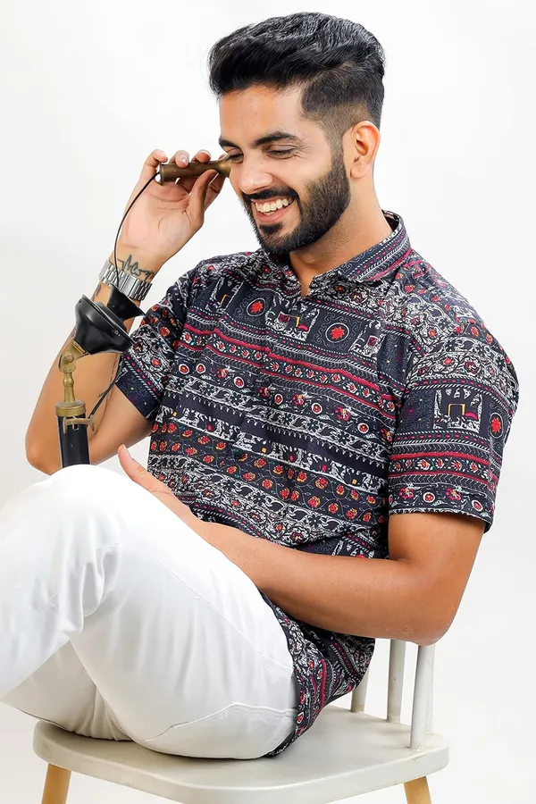 Dark_Blue_Premium_Printed_Cotton_Blend_Casual_Shirt_For_Men