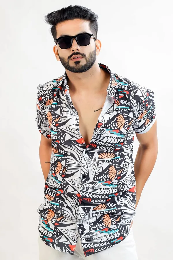 White_Premium_Printed_Cotton_Blend_Shirt_For_Men