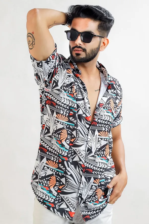 White_Premium_Printed_Cotton_Blend_Shirt_For_Men