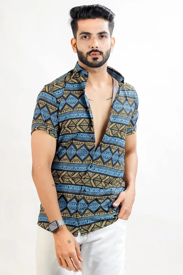 Grey_Premium_Printed_Cotton_Blend_Casual_Shirt_For_Men