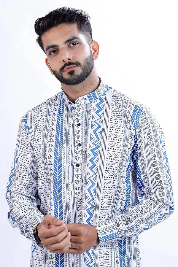 Blue_Premium_Printed_Cotton_Blend_Casual_Shirt_For_Men