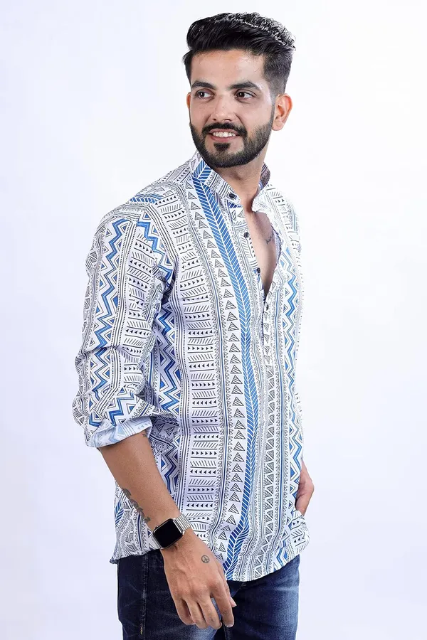 Blue_Premium_Printed_Cotton_Blend_Casual_Shirt_For_Men