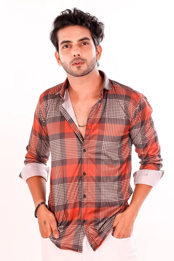 Brown_Premium_Checkered_Cotton_Blend_Casual_Shirt_For_Men