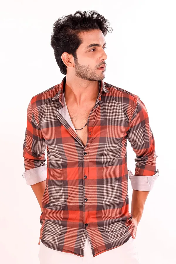 Brown_Premium_Checkered_Cotton_Blend_Casual_Shirt_For_Men