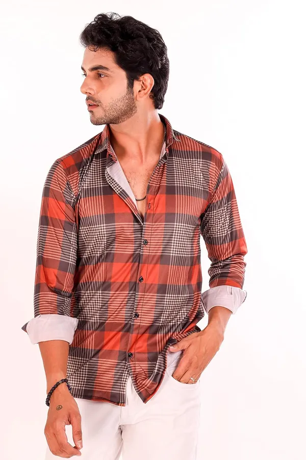 Brown_Premium_Checkered_Cotton_Blend_Casual_Shirt_For_Men