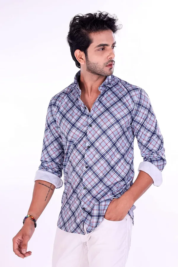 Navy_Premium_Checkered_Cotton_Blend_Casual_Shirt_For_Men