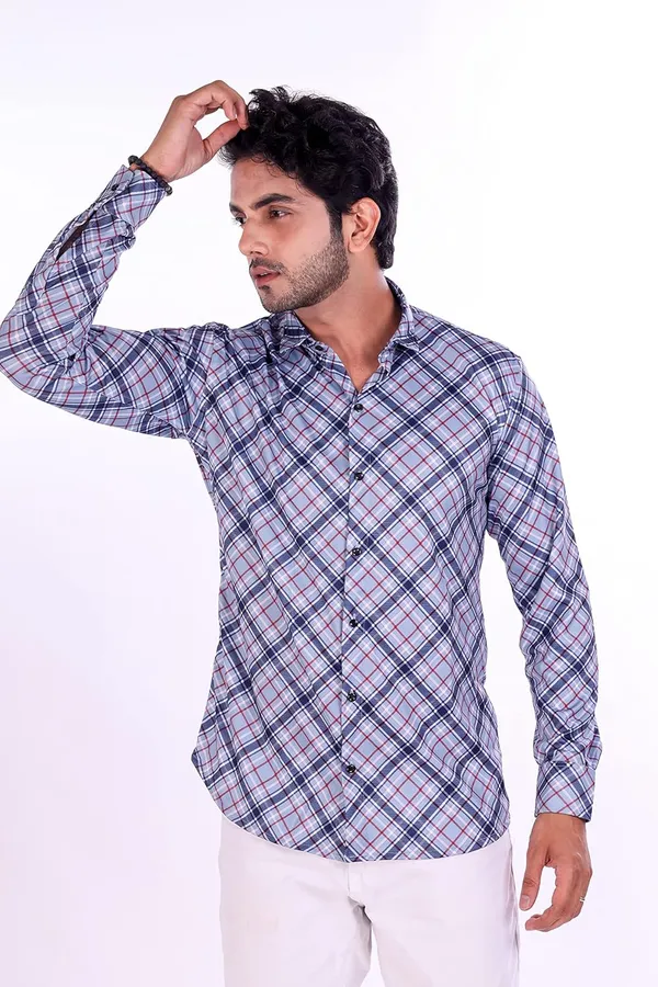 Navy_Premium_Checkered_Cotton_Blend_Casual_Shirt_For_Men