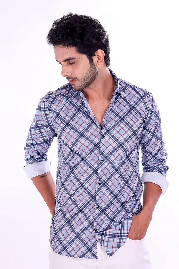 Navy_Premium_Checkered_Cotton_Blend_Casual_Shirt_For_Men