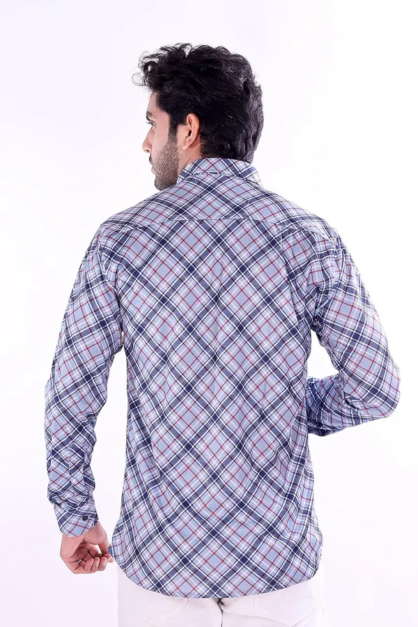 Navy_Premium_Checkered_Cotton_Blend_Casual_Shirt_For_Men