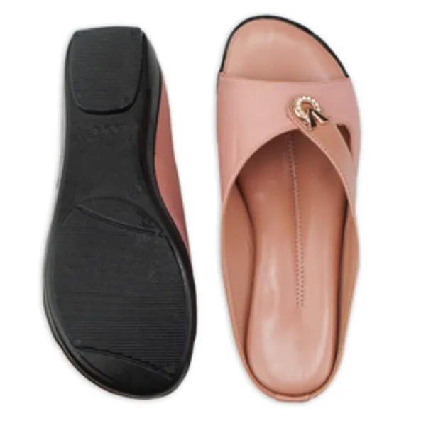 Pink_Synthetic_Leather_Flat_Sandal_For_Women