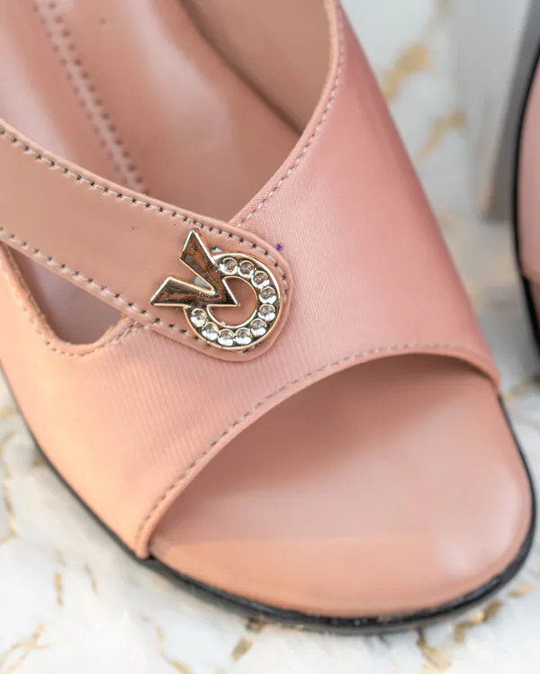 Pink_Synthetic_Leather_Flat_Sandal_For_Women
