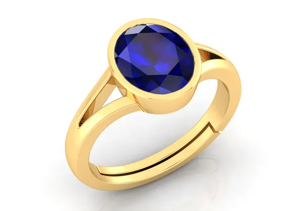 Blue_Sapphire_Neelam_Gemstone_Brass_Metal_Adjustable_Ring_Astrological_Purpose_For_Unisex