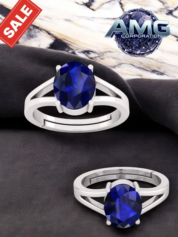 Blue_Sapphire_Neelam_Gemstone_Brass_Metal_Adjustable_Ring_Astrological_Purpose_For_Unisex