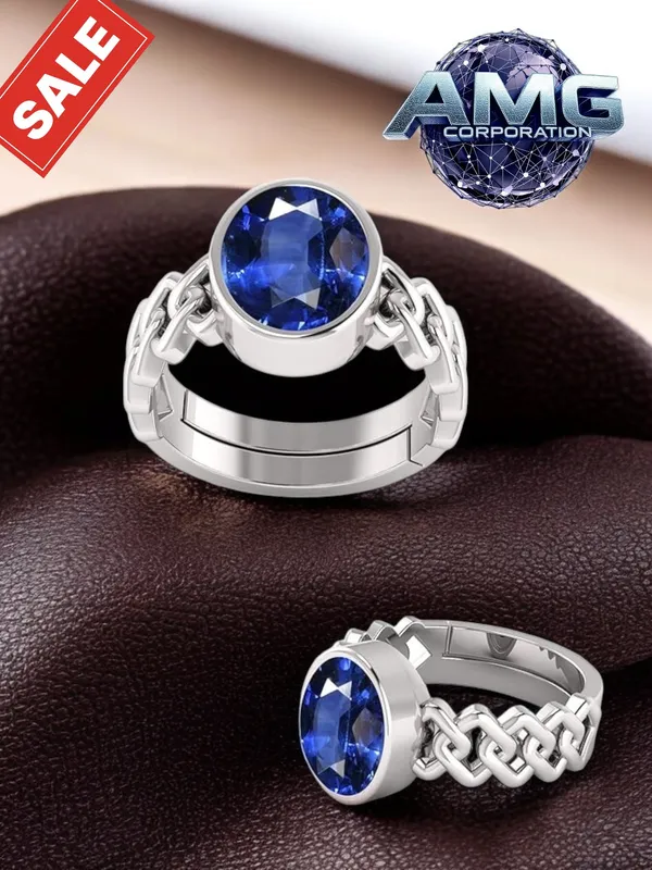 Blue_Sapphire_Neelam_Gemstone_Brass_Metal_Adjustable_Ring_Astrological_Purpose_For_Unisex