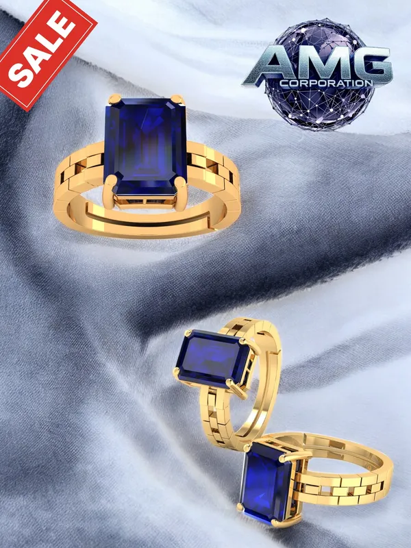 Blue_Sapphire_Neelam_Gemstone_Brass_Metal_Adjustable_Ring_Astrological_Purpose_For_Unisex