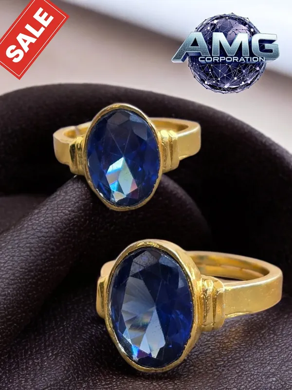 Blue_Sapphire_Neelam_Gemstone_Brass_Metal_Adjustable_Ring_Astrological_Purpose_For_Unisex