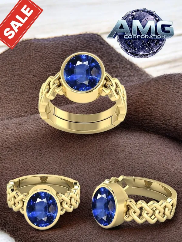 Blue_Sapphire_Neelam_Gemstone_Brass_Metal_Adjustable_Ring_Astrological_Purpose_For_Unisex