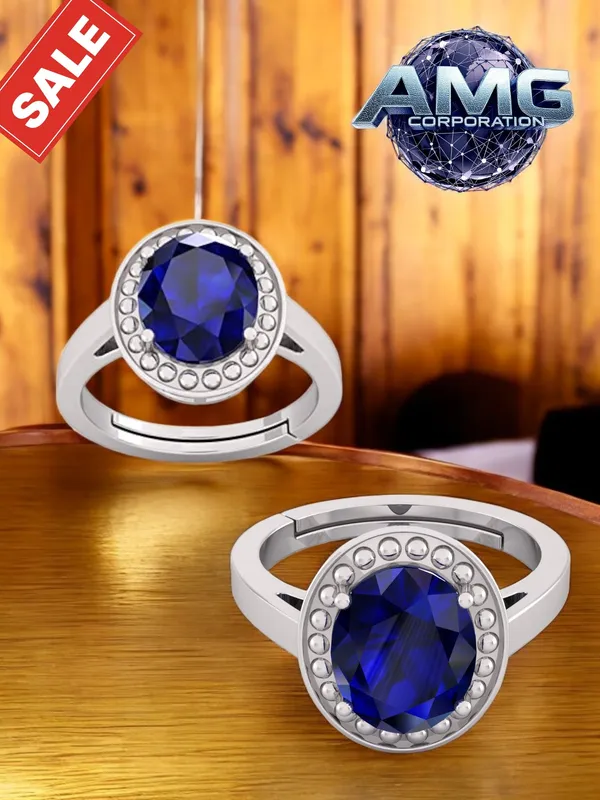Blue_Sapphire_Neelam_Gemstone_Brass_Metal_Adjustable_Ring_Astrological_Purpose_For_Unisex
