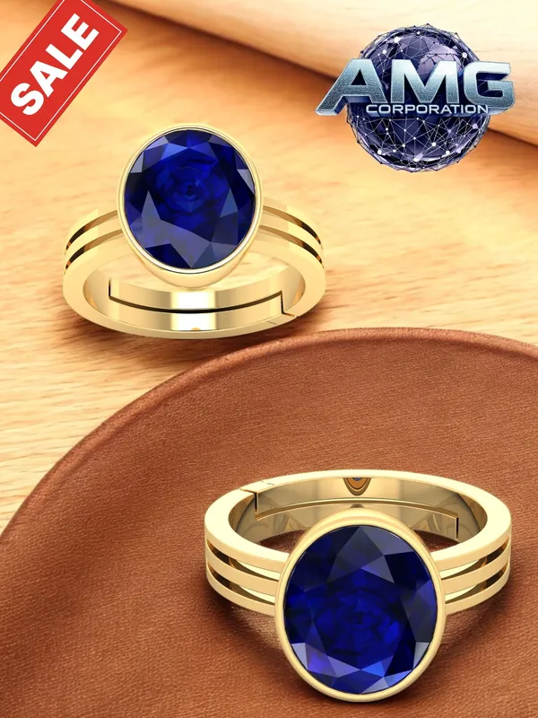 Blue_Sapphire_Neelam_Gemstone_Brass_Metal_Adjustable_Ring_Astrological_Purpose_For_Unisex
