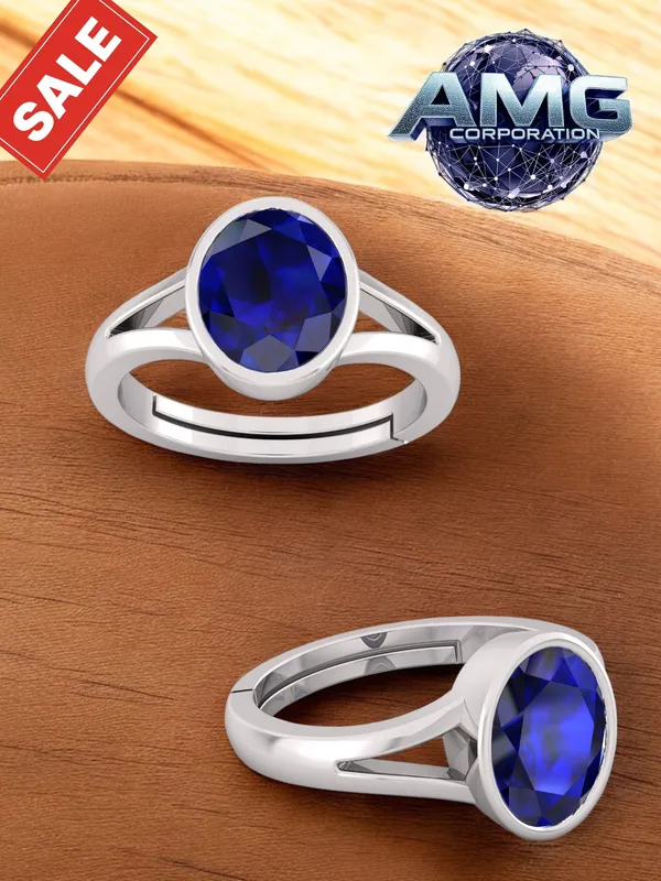 Blue_Sapphire_Neelam_Gemstone_Brass_Metal_Adjustable_Ring_Astrological_Purpose_For_Unisex