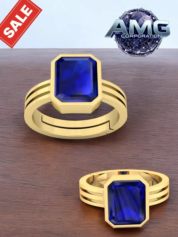 Blue_Sapphire_Neelam_Gemstone_Brass_Metal_Adjustable_Ring_Astrological_Purpose_For_Unisex