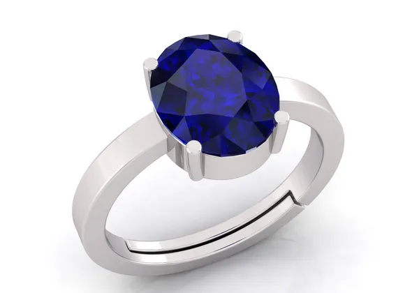 Blue_Sapphire_Neelam_Gemstone_Brass_Metal_Adjustable_Ring_Astrological_Purpose_For_Unisex