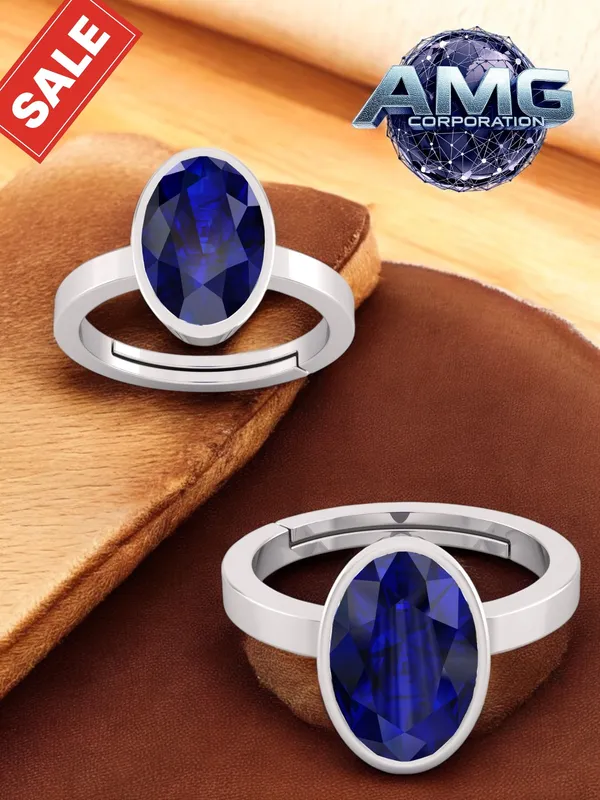 Blue_Sapphire_Neelam_Gemstone_Brass_Metal_Adjustable_Ring_Astrological_Purpose_For_Unisex