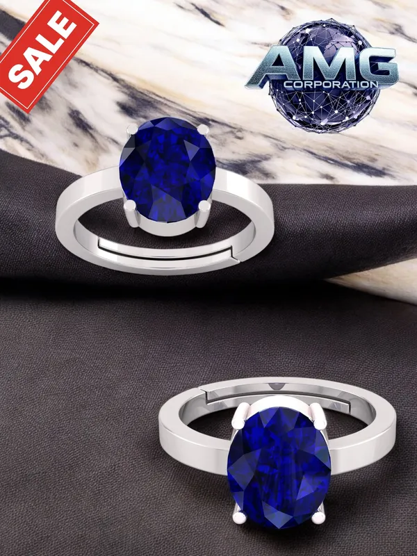 Blue_Sapphire_Neelam_Gemstone_Brass_Metal_Adjustable_Ring_Astrological_Purpose_For_Unisex