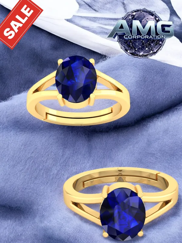 Blue_Sapphire_Neelam_Gemstone_Brass_Metal_Adjustable_Ring_Astrological_Purpose_For_Unisex