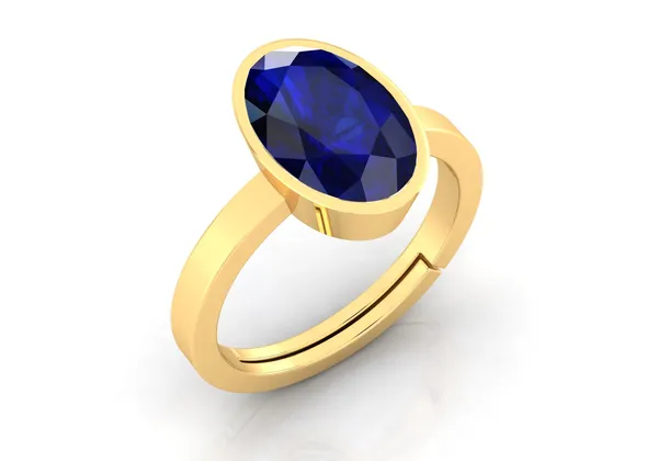 Blue_Sapphire_Neelam_Gemstone_Brass_Metal_Adjustable_Ring_Astrological_Purpose_For_Unisex