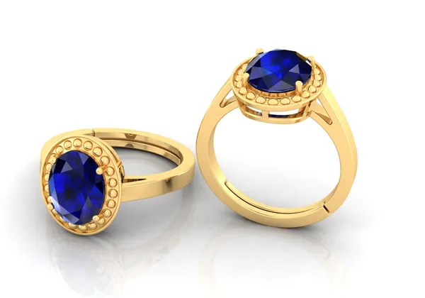 Blue_Sapphire_Neelam_Gemstone_Brass_Metal_Adjustable_Ring_Astrological_Purpose_For_Unisex