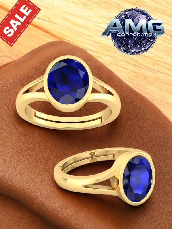 Blue_Sapphire_Neelam_Gemstone_Brass_Metal_Adjustable_Ring_Astrological_Purpose_For_Unisex