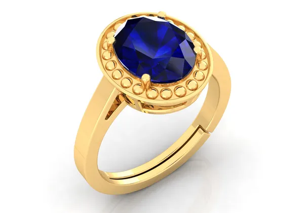 Blue_Sapphire_Neelam_Gemstone_Brass_Metal_Adjustable_Ring_Astrological_Purpose_For_Unisex