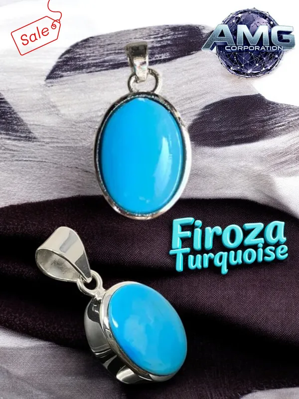 Firoza_Turquoise_Gemstone_Brass_Metal_Silver_Plated_Pendant_Locket_Astrological_Purpose_For_Unisex