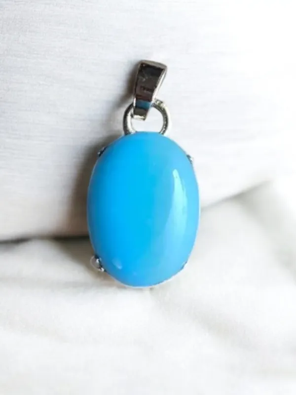 Firoza_Turquoise_Gemstone_Brass_Metal_Silver_Plated_Pendant_Locket_Astrological_Purpose_For_Unisex