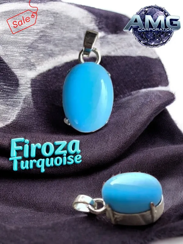 Firoza_Turquoise_Gemstone_Brass_Metal_Silver_Plated_Pendant_Locket_Astrological_Purpose_For_Unisex