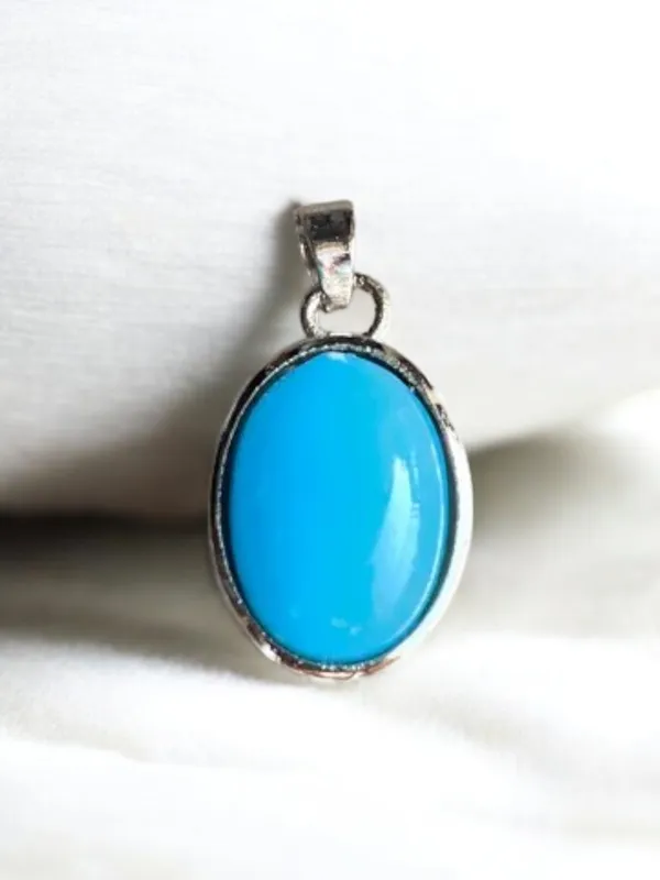Firoza_Turquoise_Gemstone_Brass_Metal_Silver_Plated_Pendant_Locket_Astrological_Purpose_For_Unisex