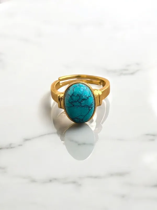 Irani_Firoza_Turquoise_Gemstone_Brass_Metal_Gold_Plated_Adjustable_Ring_Astrological_Purpose_For_Unisex